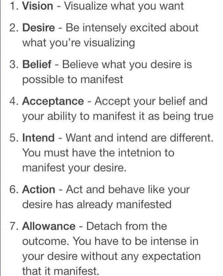 7 steps to manifestation